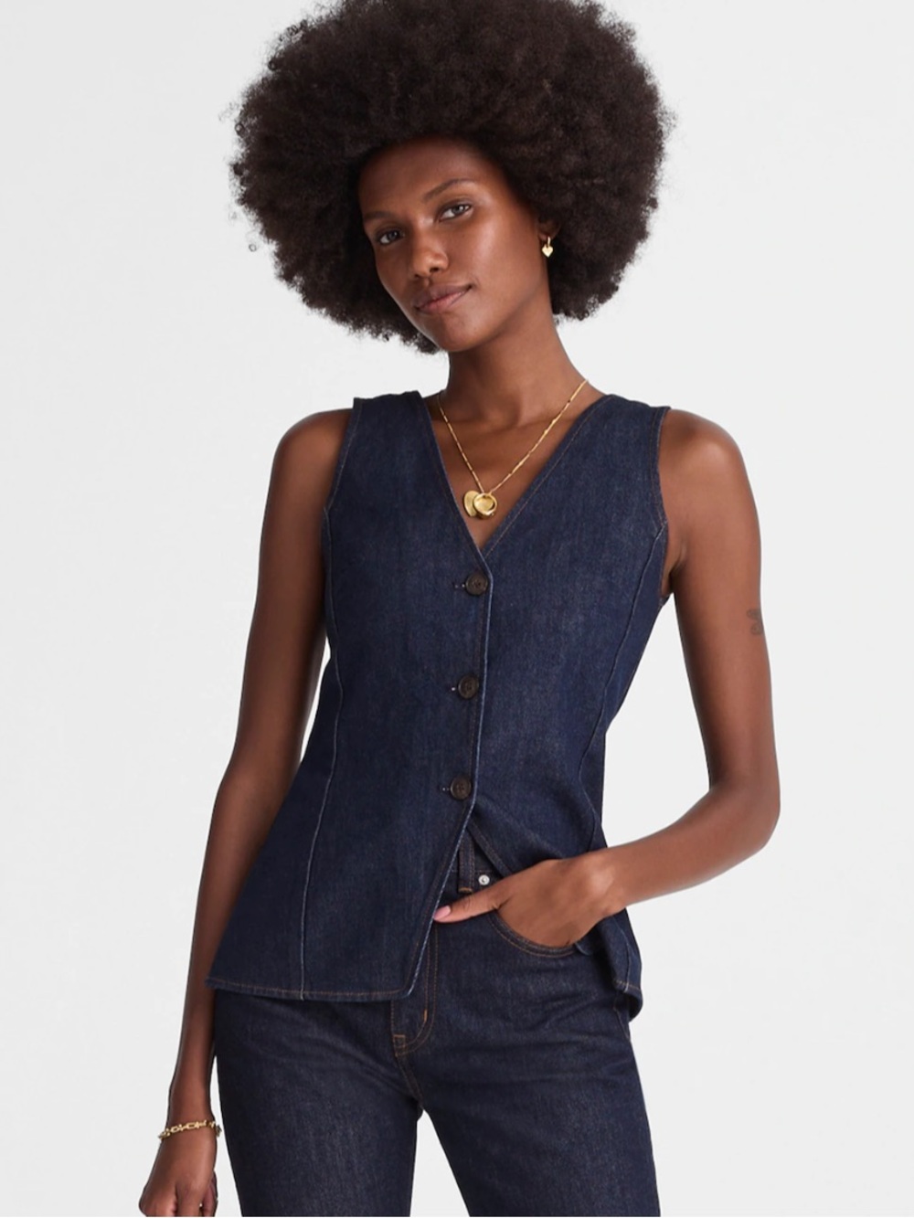 NWT • Madewell Denim Cutaway Vest